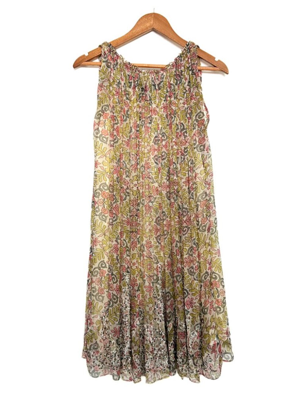 Anthropologie x Rina Dhaka Beaded Midi Dress Romantic Bohemian EUC XS